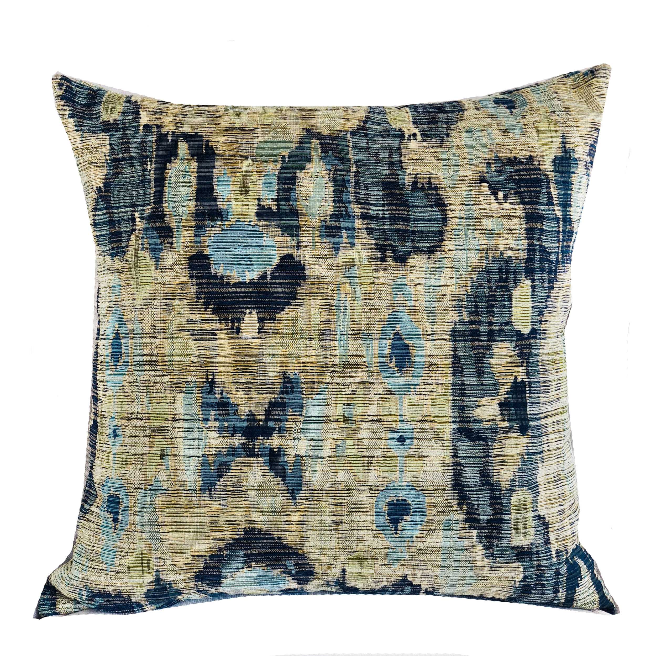 Green Navy and Blue Handmade Luxury Pillow 20in x 26in