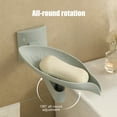 thumbnail image 4 of Ohmyroo Decorative Leaf-Shaped Soap Dish with Adjustable Angle, Wall-Mounted Rotating Soap Holder with Drainage Holes for Bathroom Sink or Shower, 4 of 6