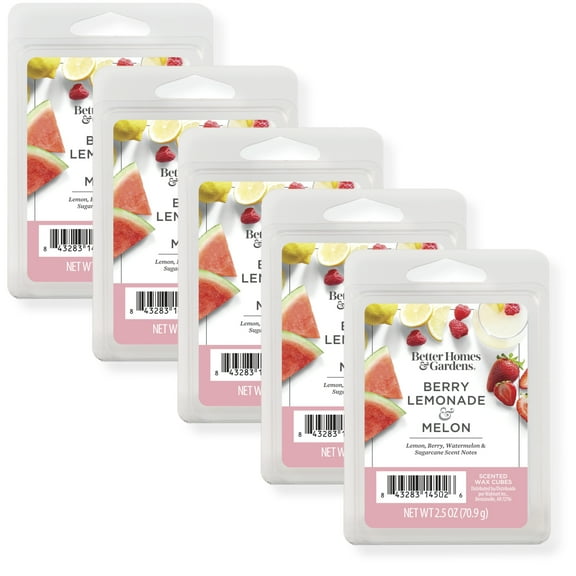 Berry Lemonade & Melon Scented Wax Melts, Better Homes & Gardens, 2.5 oz (5-Pack)