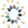 thumbnail image 3 of Nvzi Collar con colgante de árbol de la vida, adornos de collar para hombres y mujeres hechos a mano, collar con colgante de gota de agua de árbol de la vida envuelto en oro (verde), 3 of 5