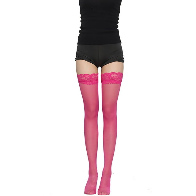 GDREDA Bas Longs pour Jambes Femmes Dentelle Beaux Mignons Bas Chaussettes Très Grands Motif Résille Bas Cuisse Nylon Bas Combinaison avec Ras-du-Cou Collants Épais Nylon avec Jarretière Animal