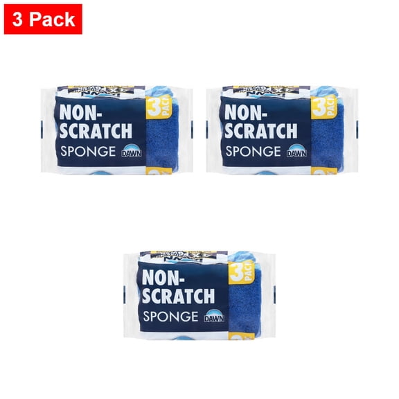 Dawn Non-Scratch Scrubber Sponges 3 CT - 3 Pack