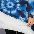 thumbnail image 3 of Oversized Wearable Blanket Hoodie,Blue White Tie Dye Spiral Pattern Sherpa Blanket Hoodie with Super Pockets,Super Warm Fuzzy Pullover for Women & Men, 3 of 6