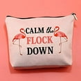thumbnail image 2 of Zuo Bao Flamingo Gift Calm The Flock Down Flamingo Cosmetic Bag Fun Flamingo Party Gift Flamingo Lover Gift, 2 of 6
