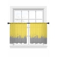 thumbnail image 2 of Yellow Grey Abstract Paint Sheer Curtains 54 Inches Long 2 Panels Light Filtering Semi Sheer Window Curtains Drapes for Bedroom Living Room 52"x54"&nbsp;2&nbsp;&nbsp;Panels, 2 of 7