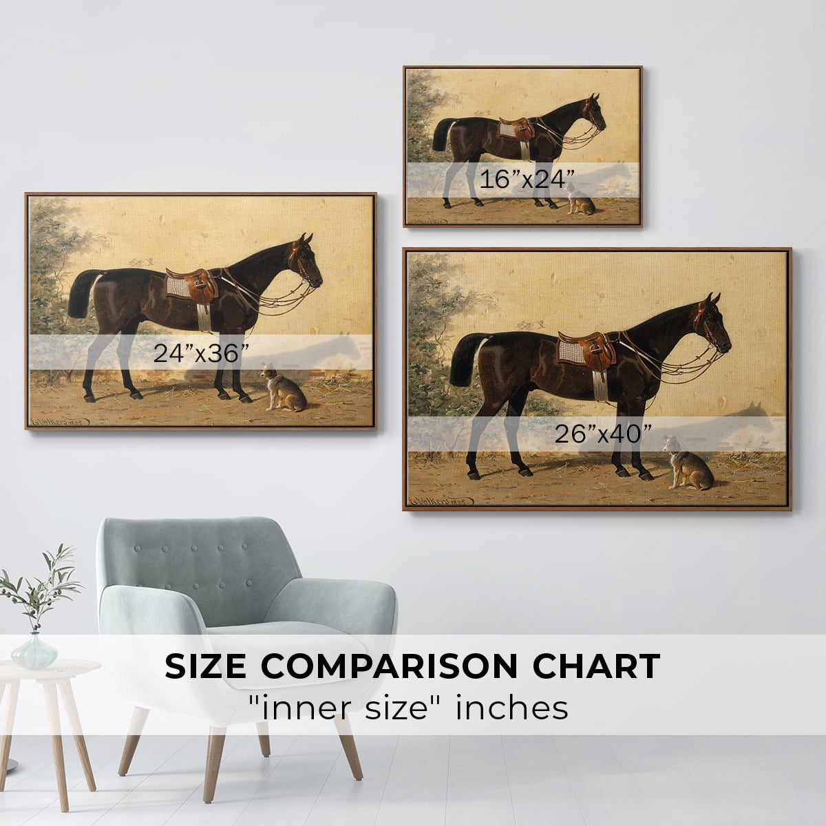 Vintage Animal Print-XLVI By Wexford Home Framed in Walnut Wood Gallery Wrapped Canvas 17 in. x 25 in.