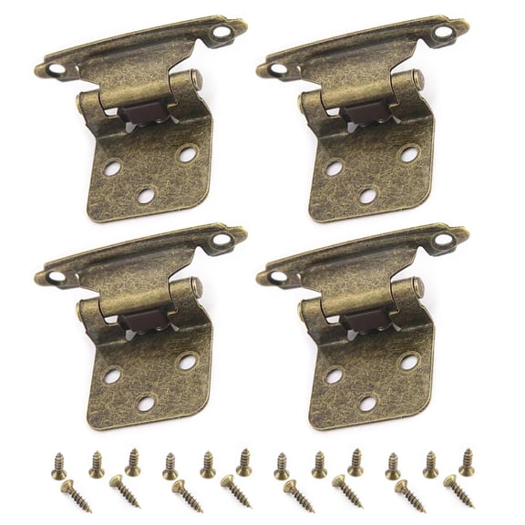 TIERPOP 4Pcs Closing Cabinet Hinges Semi Concealed Kitchen Cabinet Hinges for Flush Mount Kitchen Cabinet Door Enduring