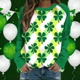 thumbnail image 6 of Saint Patricks Day Outfit Women Cute Gnome Print Shirts Crewneck Long Sleeve Sweatshirt Irish Going Out Tops Green Shirts for Women St Patricks Day, 6 of 7