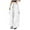 White, variant on Cargo Pants for Women High Waist Baggy Solid Parachute Trousers (White L)
