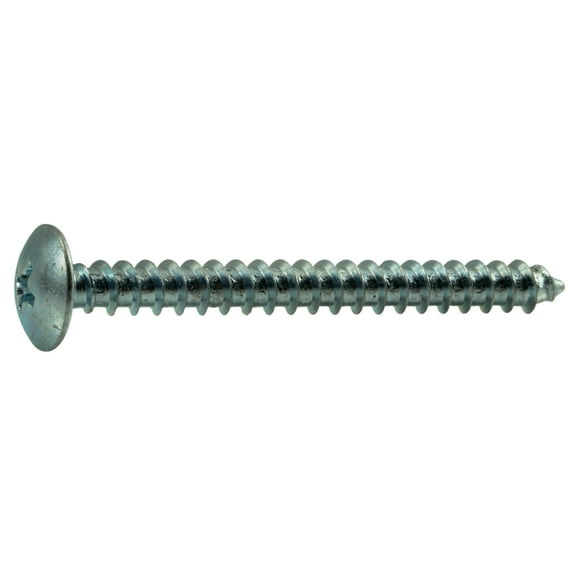 #10 x 2" Zinc Plated Steel Phillips Truss Head Sheet Metal Screws (15 pcs.)