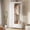 White With Texture, variant on Panapinka 78.9-Inch Armoire Wardrobe Closet with Hanging Rod and Shelves, Large Open Wardrobe Cabinet with Fixed Top Storage for Bedding and Luggage, Bedroom Clothes Organizer