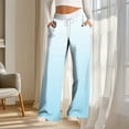 thumbnail image 3 of cocolona Womens Gradient Casual Pants Elastic Waist Drawstring Wide Leg Travel Workout Pants with Pockets, 3 of 5