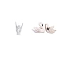 thumbnail image 1 of Estatua De Cisne Con Gesto De Mano De Rock, Escultura Creativa De Resina, Figura De Dedo Para Apartamento, Dormitorio, Restaurante, Oficina, Sala De Estar, Decoración Navideña, 1 of 8