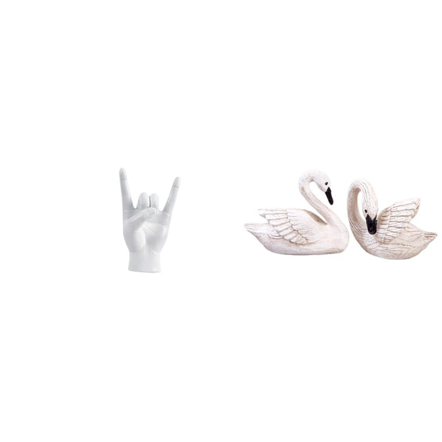Estatua De Cisne Con Gesto De Mano De Rock, Escultura Creativa De Resina, Figura De Dedo Para Apartamento, Dormitorio, Restaurante, Oficina, Sala De Estar, Decoración Navideña