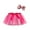 Hot Pink, variant on FRSASU Kids Suit Set Toddler Girls Party Dance Costume Splice Net Yarn Sequins Tulle Skirt Bow Hairpin Suit Hot Pink 5-8 Years