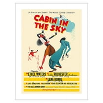 Cabin In The Sky - Ethel Waters Eddie “Rochester” Anderson and Lena Horne - Musical - Vintage Film Movie Poster by Albert Hirschfeld c.1943 - Bamboo Fine Art 290gsm Paper Print (Unframed) 24x32in
