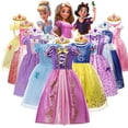 thumbnail image 2 of Disney vestido de princesa para niñas, disfraz de Rapunzel, Blancanieves, Cenicienta, Aurora, fiesta de cumpleaños, Carnaval, Halloween, 2 of 5