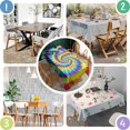 thumbnail image 5 of Colorful Rainbow Tie Dye Spiral Pattern Rectangle Tablecloth 60"x102",Waterproof Polyester Rectangle Table Cloth, Wipeable Spillproof Polyester Tablecloth for Dining, Camping, Indoor and Outdoor, 5 of 6