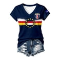 thumbnail image 4 of Womens Soccer Shirt Cabo Verde Raglan Tops Short Sleeve Angolan Supporters Team Tee for Football Sportswear Top for Fit Fan Casual Tops TeeL, 4 of 4