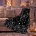 thumbnail image 6 of Celestial Moth Above Crystals And Mushrooms On Black, Intricate Mystical Gothic Linework for Celestial Art Enthusiasts, Halloween Gift, Cozy Flannel Blanket and Home Decor for Bedroom and Study, 6 of 9