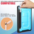 thumbnail image 4 of Dteck Case for iPad 10.2" 8th Generation (2020 Released) ,Shockproof 3-Layer Protection Rubber iPad 7th Gen 10.2" 2019 Cover Shoulder Strap Hybrid PC Kickstand Case Without Screen Protector,Blue, 4 of 7