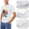 thumbnail image 6 of Hanmun Men's Minimalist Astronaut T-Shirts Short Sleeve Cotton Round Crew Neck L T-Shirt Moisture Wicking White USA, 6 of 9