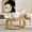 Natural, variant on 35.43"Vintage Rattan Solid Wood Round Coffee Table, Curved Legs Boho Accent Table for Dining Room, Kitchen And Living Room,Natural