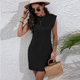 thumbnail image 4 of Vestido sin mangas de rayas jacquard de verano para mujer - Cintura imperio, corte holgado, largo hasta la rodilla, para vacaciones - Tallas S-XXL, 4 of 8