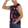 thumbnail image 3 of Fotbe Breast Cancer Men's Camiseta sin Mangas Estampada para Hombres, Playera Casual para Gimnasio, Entrenamiento, Playa-X-Large, 3 of 7