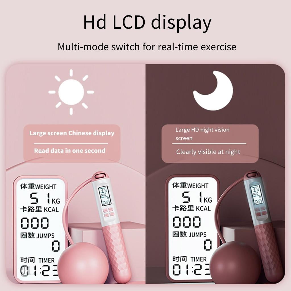 Yihuala Electronic Counting Jumping Rope Indoor Sports Jump Rope Digital Skipping Rope for Fitness Exercise and Weight Lose