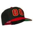 thumbnail image 5 of Athletic Number 00 Embroidered Classic Two Tone Cap - Black Red OSFM, 5 of 5
