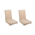 thumbnail image 1 of Juego de 2 piezas Beige Spandex Stretch Come Funda Banquete Funda Funda protectora para asiento trasero corto Zulema Cubierta de asiento de silla de comedor, 1 of 8