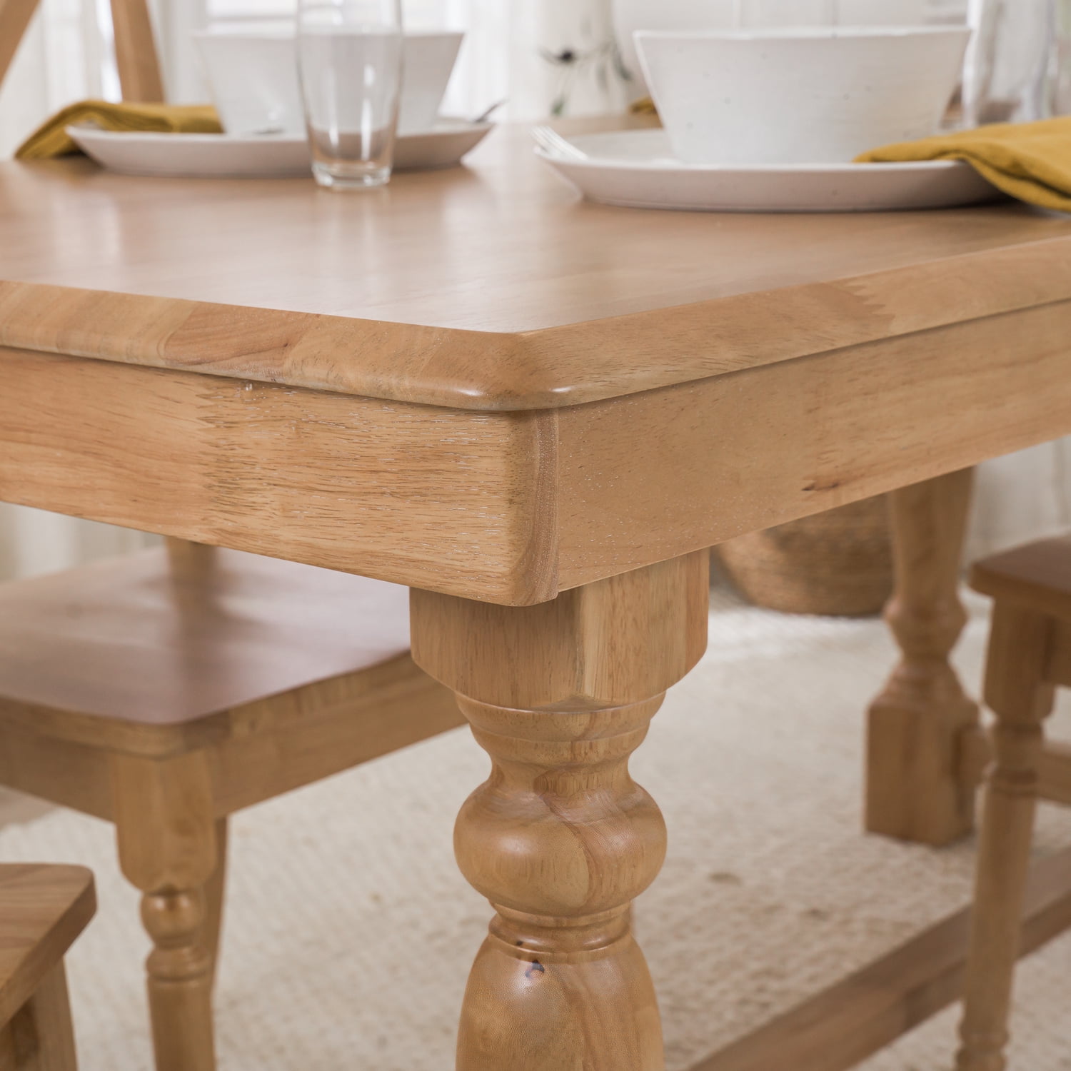 Bush Furniture Sterling 67W Squire Trestle Dining Table in Natural Honey Brown