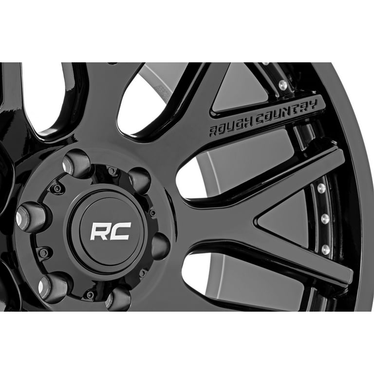 Rough Country 95 Series Wheel | One-Piece | Gloss Black | 22x10 | 6x135 |  -19mm