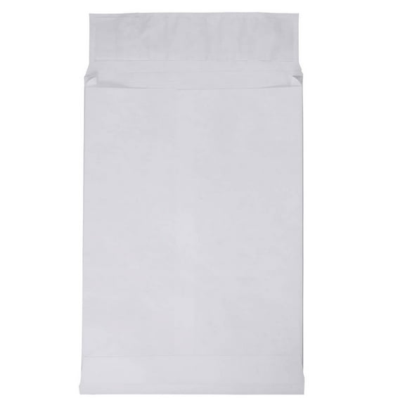 JAM Paper & Envelope Tyvek Expandable Open End Catalog Envelopes with Peel & Seal Closure, 9 x 12 x 1, White, 250/Box