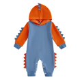 thumbnail image 3 of Ruyang Baby Hooded Long Sleeve Jumpsuit Infant Dinosaur Button Onesie Cute Soft Fall Winter Crawling Suit Home Wear, 3 of 4
