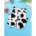 thumbnail image 2 of Miutii Unisex Kids Open Front Cowgirl Cowboy Waistcoat Sleeveless Flannel Cardigan Vest Jacket Black&White 12, 2 of 7