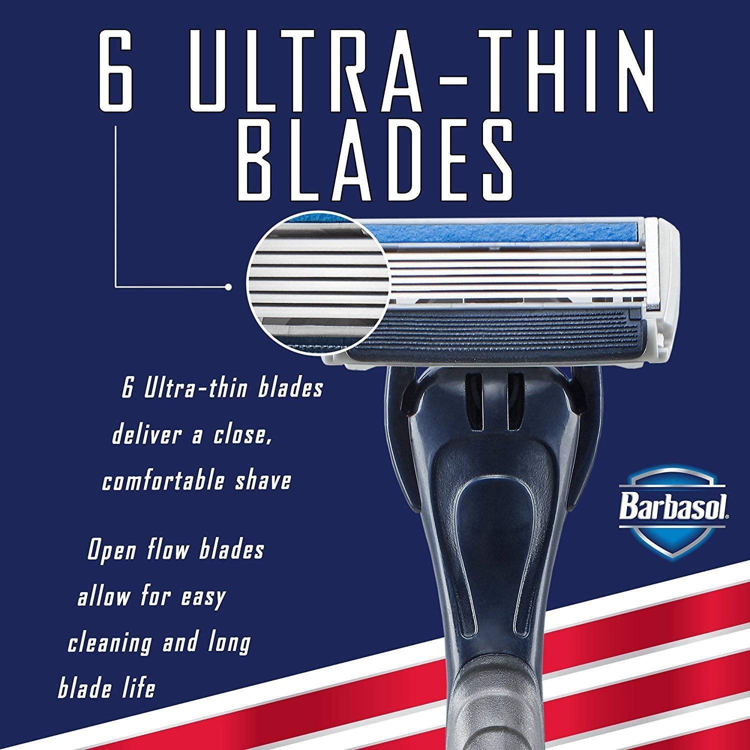 (2 pack) Barbasol Ultra 6 Plus Premium Blade Ultra Trimmer Disposable Razor 3 Ct