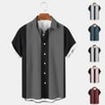 thumbnail image 6 of Lovskoo Shirts for Men Collared Short Sleeve Solid Color Shirt Print Males Cute Tropical Casual Hawaiian Beach Shirt Vacation Beach Summer Tops Red, 6 of 6