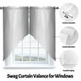 thumbnail image 3 of Grey and Swag Valances for Windows 2 Pack White Gradient Swag Kitchen Curtains 63 Inches Long Rod Pocket Short Window Treatment for Kitchen Bathroom 36"x63", 3 of 8