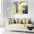 thumbnail image 3 of Designart Grey and Yellow Blur Abstract - Abstract Throw Pillow - 16x16, 3 of 5