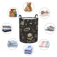 thumbnail image 2 of DouZhe Waterproof Collapsible Large Laundry Baskets, Skull Rock and Roll Music Prints Circular Hamper with Handles, 2 of 7