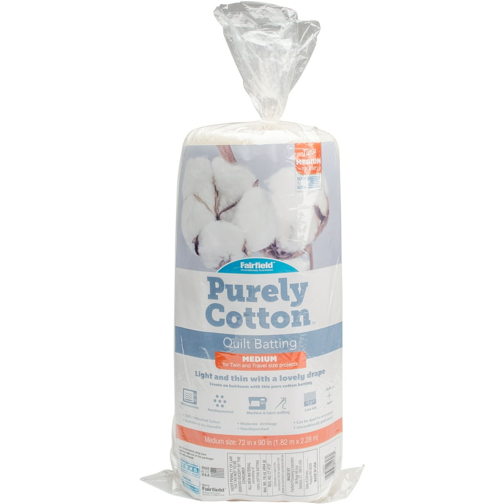 Fairfield Purely Cotton Natural 100 Cotton BattingTwin/Full Size 72