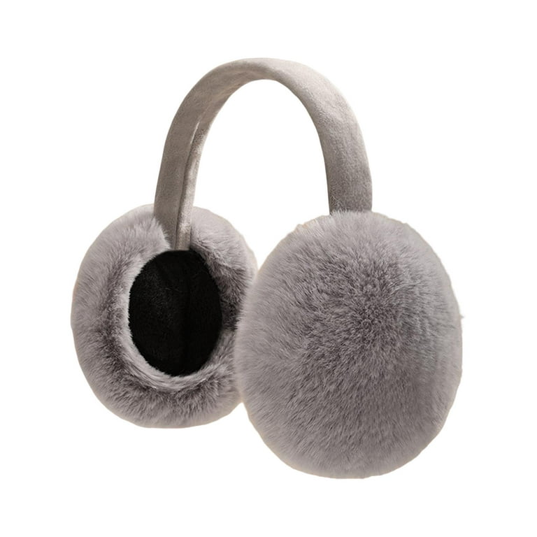 Fuzzy Ear Muffs Earmuffs, Cosy Thermal Super Soft Foldable Winter Ear  Warmer for Gray 