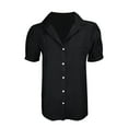 thumbnail image 5 of Puff Sleeve Button down Shirts for Women - Lapel Design, Casual & Work Blouses with Pockets | Yubnlvae (Black | 3XL), 5 of 5