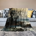 thumbnail image 2 of Pratyus Trees Water Mountain Flannel Throw Blanket for Couch Sofa Bed Office Decor All Seasons Soft Plush Blanket 40x50in, 2 of 6