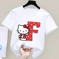 thumbnail image 3 of Camiseta de manga corta de algodón para niños con letras de la A a la Z de Hello Kitty Anime, camiseta suave de Sanrio Summer Girly Heart, regalo de cumpleaños kawaii, 3 of 5