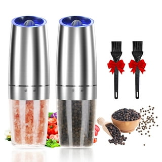 Electric Salt and Pepper Grinder Set: Leap Fit Automatic Pepper Mills with  Adjustable Coarseness - Battery Operated Spices Shaker with LED Light in