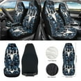 thumbnail image 2 of Renewold Deer Skull Camo Hunting Forest Car Seat Cover Set 12 PCS with Steering Wheel Cover Seat Belt Armrest Cover Garbage Bin Air Vent Pocket Rearview Mirror Cover Coaster Keychain Car Accessories, 2 of 7