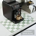 thumbnail image 4 of Checkered Dish Drying Mat for Kitchen Counter, Coffee Bar Station Accessories, Retro Cute Aesthetic Absorbent Coffee Mat Kitchen Drying Mat Easy Clean, Sage Green 12" x 19", 4 of 7